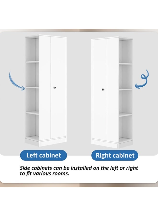 YY-ريشير خزانة ملابس ضيقة للسرير، خزانة ملابس بباب واحد 60 سم مع مساحة للتعليق، خزانة أثاث غرفة نوم منزلية - Image 2